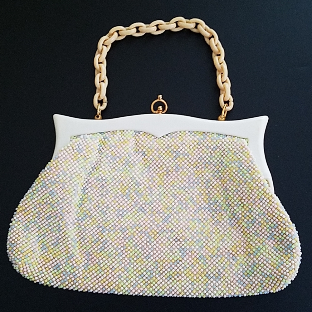 Vintage 1960's Baby Pastel Colored Beaded Handbag